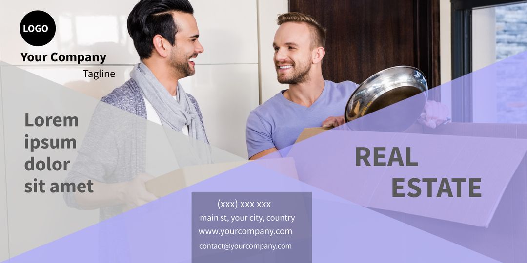 Friendly Conversation in Modern Kitchen for Real Estate Promotion