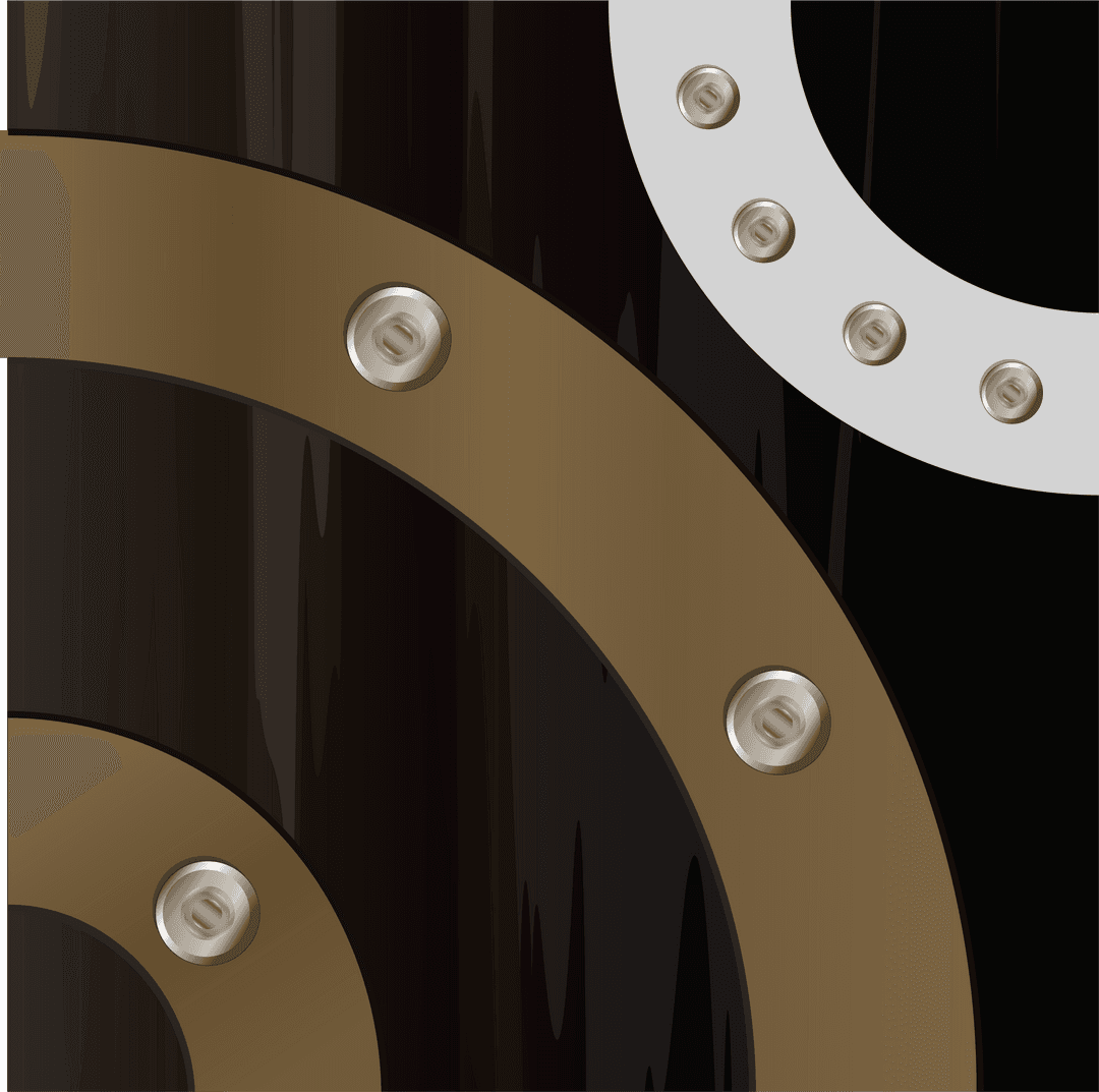 Floating Metallic Rings on Transparent Background: Futuristic Design