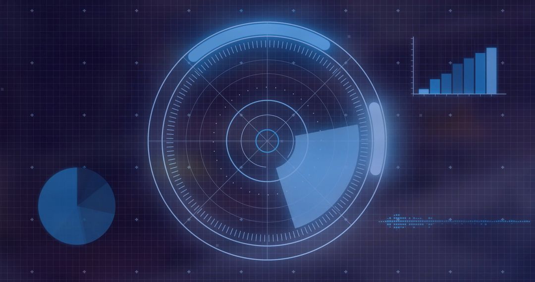 Futuristic Radar Scanning Technology with Data Visualization