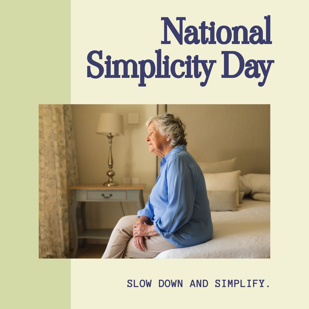 Senior Woman Embracing Calm and Reflection on National Simplicity Day