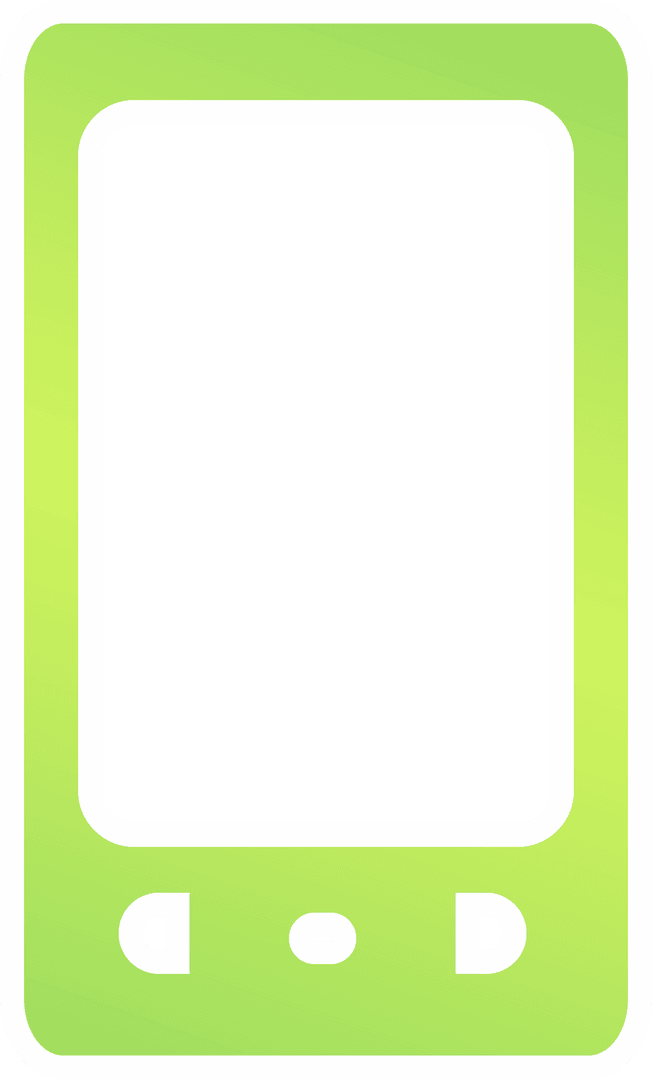 Transparent Modern Mobile Phone Icon Green Outline for Tech Designs