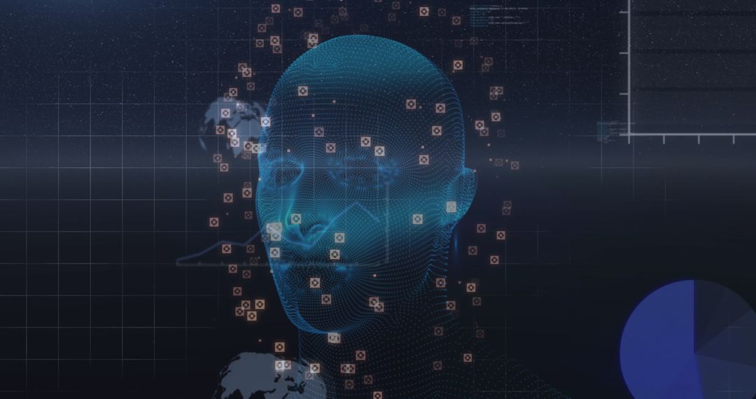 Futuristic Digital Interface with Data-Driven Virtual Head