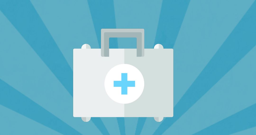 Healthcare Briefcase Icon on Blue Radial Background