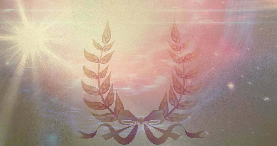 Digital Laurel Wreath with Cosmic Background