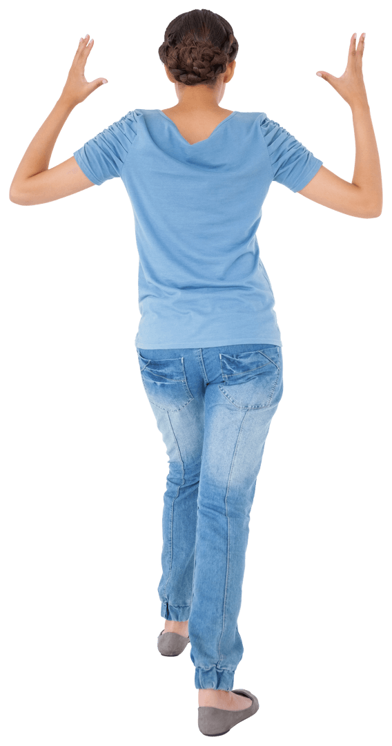 Angry Caucasian Woman on Transparent Background