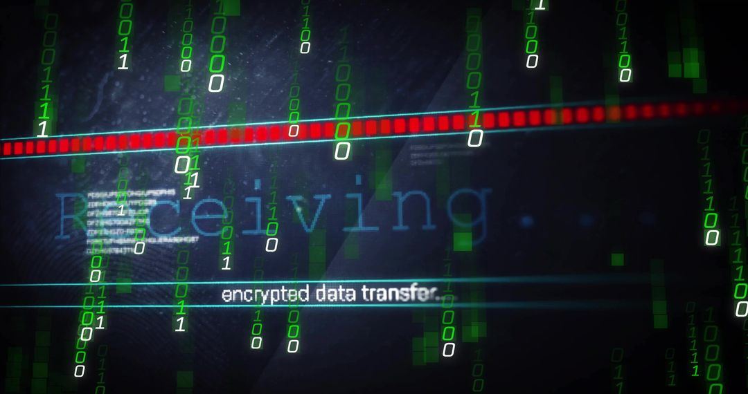 Futuristic Data Transfer Interface with Codes and Progress Bar