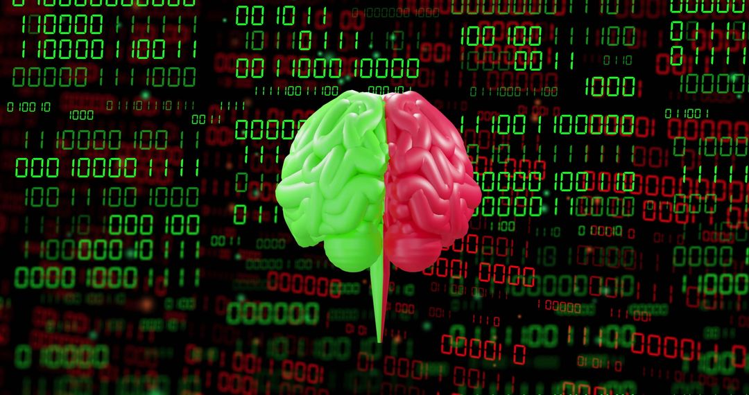 digital brain with binary code illustrating ai and innovation - Free Images, Stock Photos and Pictures on Pikwizard.com