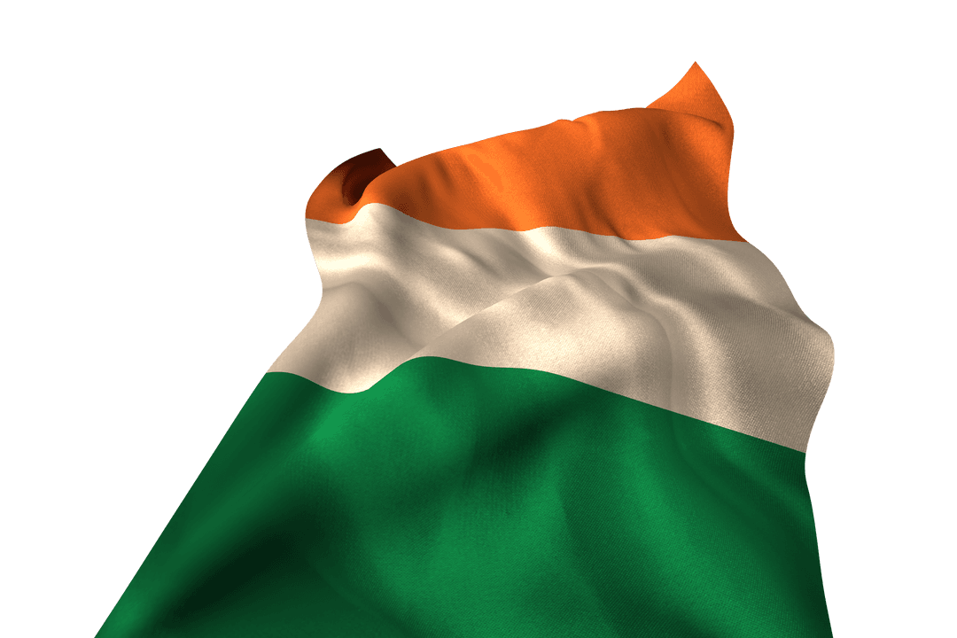 Italy Flag Flowing Illustration on Transparent Background