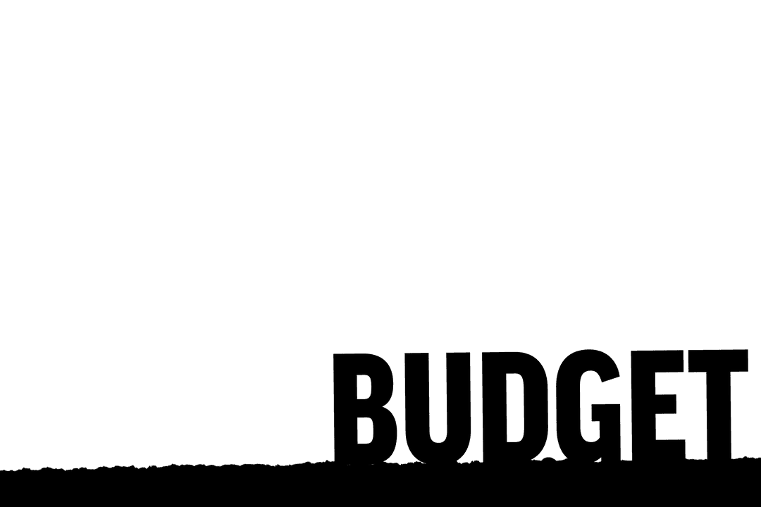 Digital Budget Text on Transparent Background with Copy Space