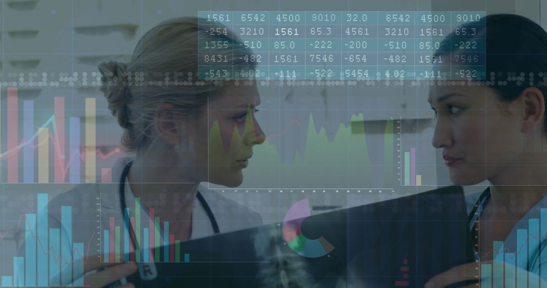Doctors Collaborating in Analyzing Radiograph with Data Visualization