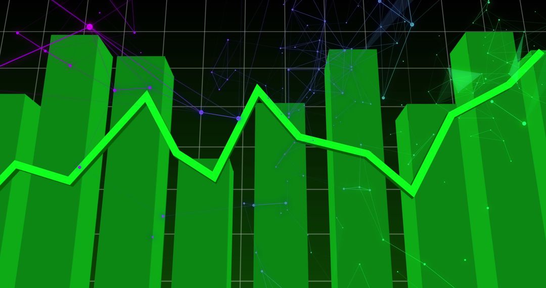 Abstract Green Financial Growth Bar Chart
