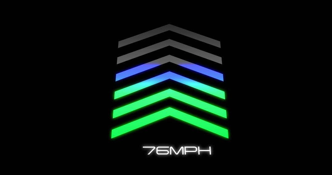 Futuristic Speedometer Graphic on Black Background