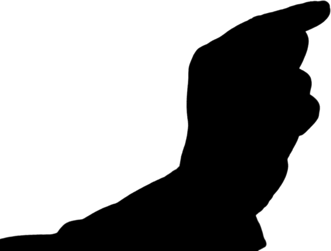 Transparent Silhouette of Pointing Hand Gesture on Clear Background