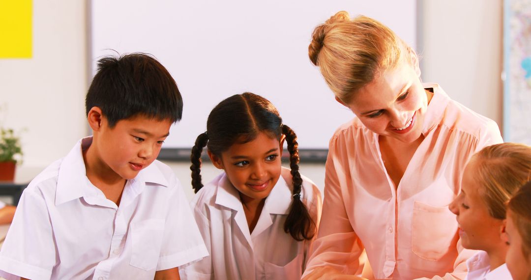 Teacher Engaging Students with Tech in Classroom Interaction