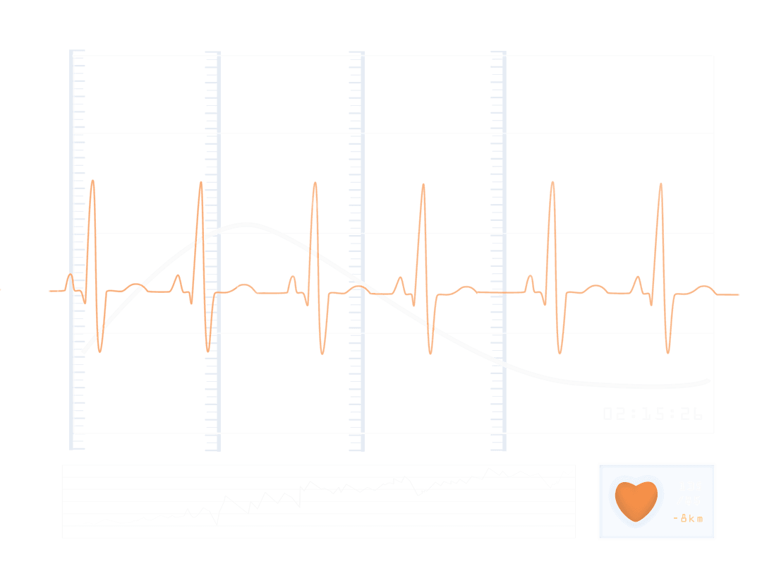 Digital Heartbeat Monitor Illustration on Transparent Background
