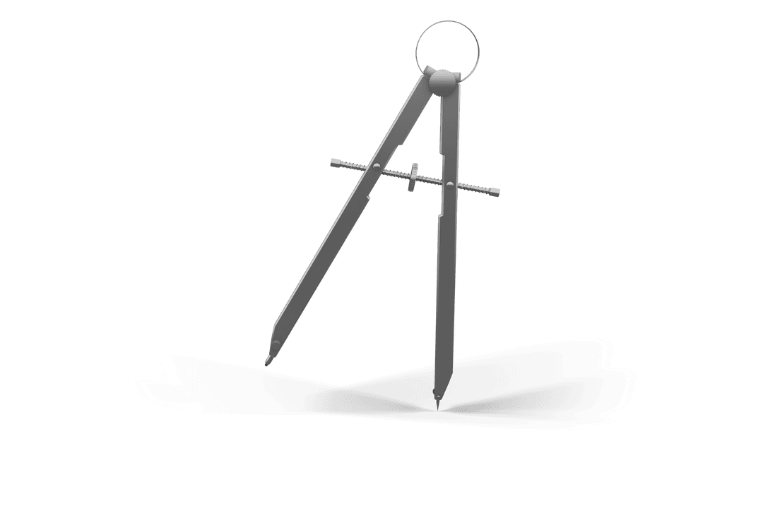 Transparent Drawing Compass Against White Background