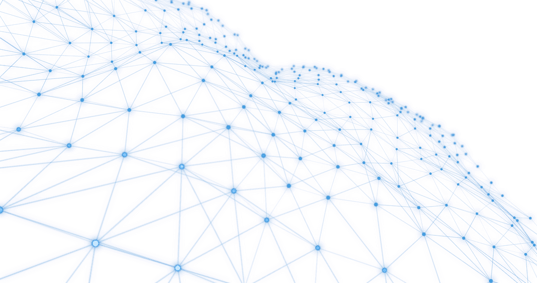 Blue Transparent Molecular Structure Illustration on White Background