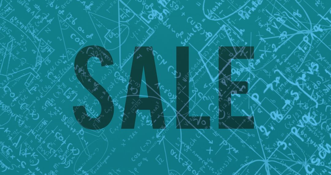 Mathematical Equations Overlaying Bold Sale Text
