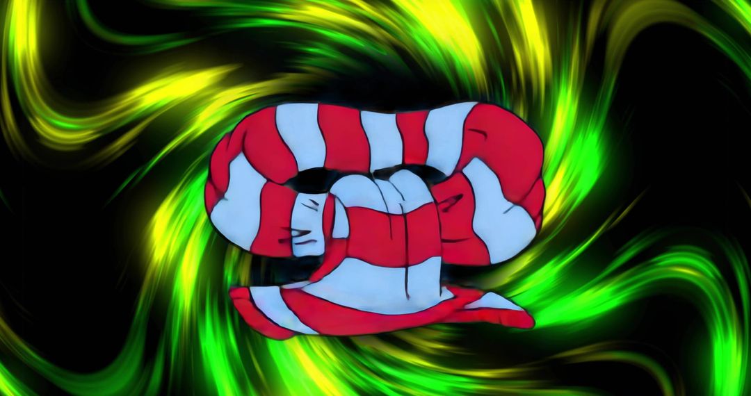 Vibrant Snake-like Form in Neon Energy Vortex Abstract