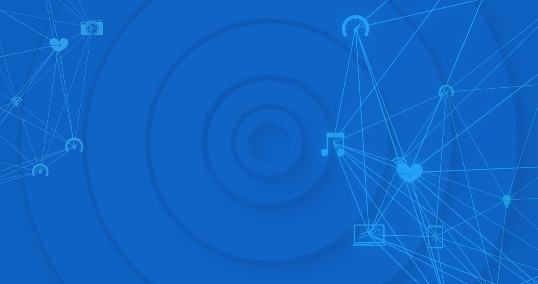 Digital Network Connections Against Blue Background