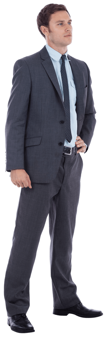 Confident Businessman in Classic Suit with Transparent Background