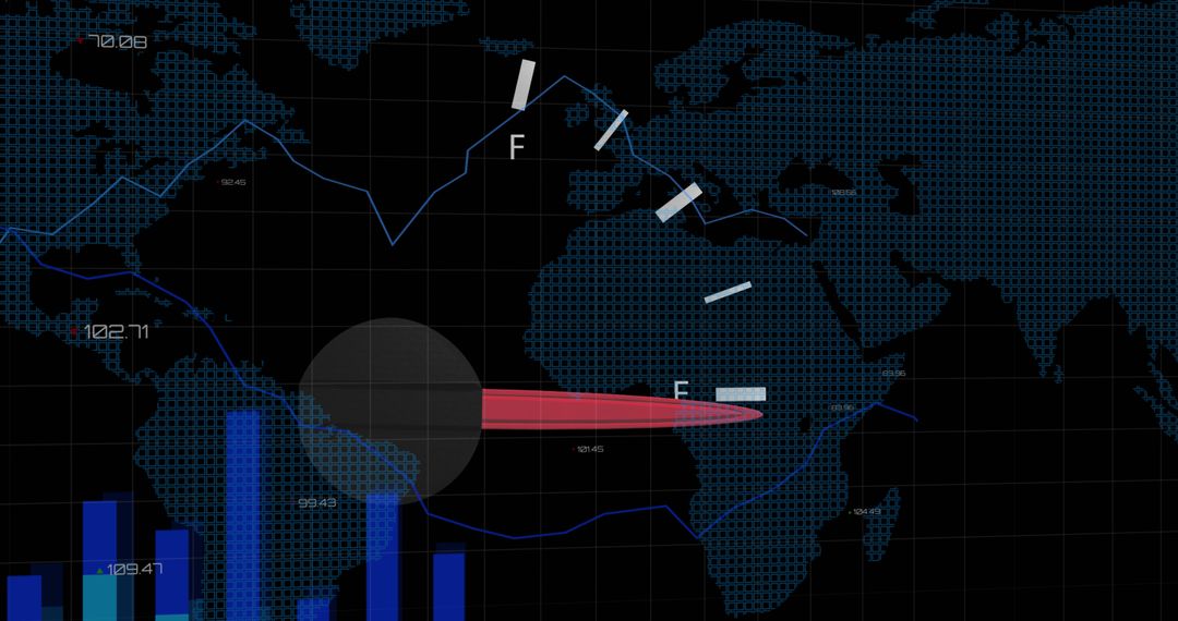 Global Network Map with Analytical Data Visualization for Business