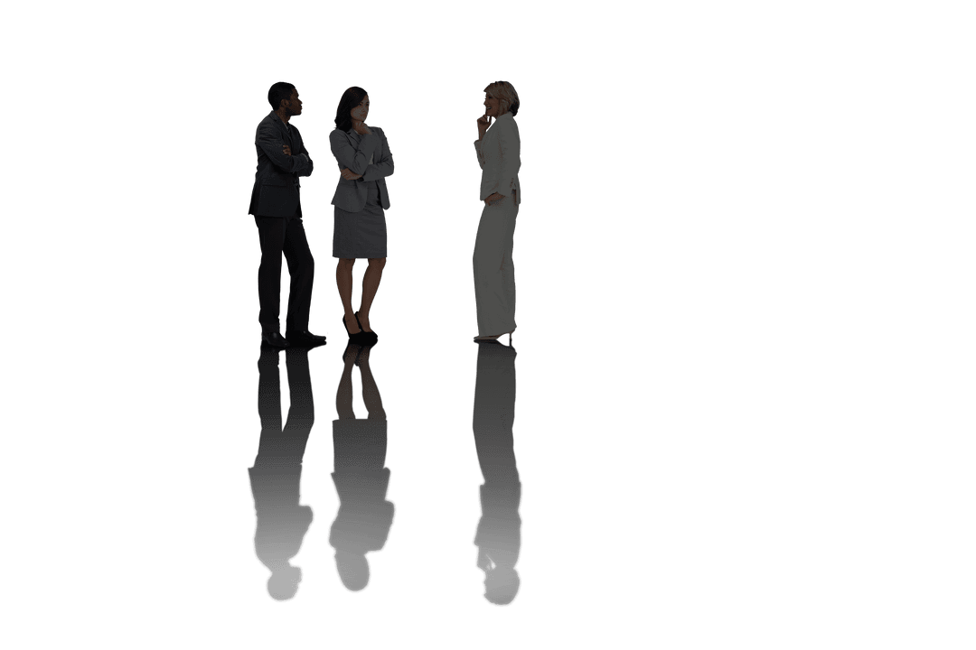 Business People Group on Transparent Background with Shadows