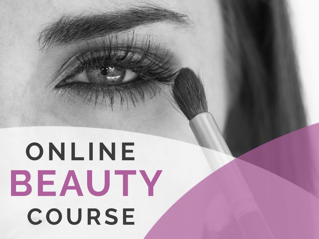 Close-up of Makeup Application for Online Beauty Course Promotion