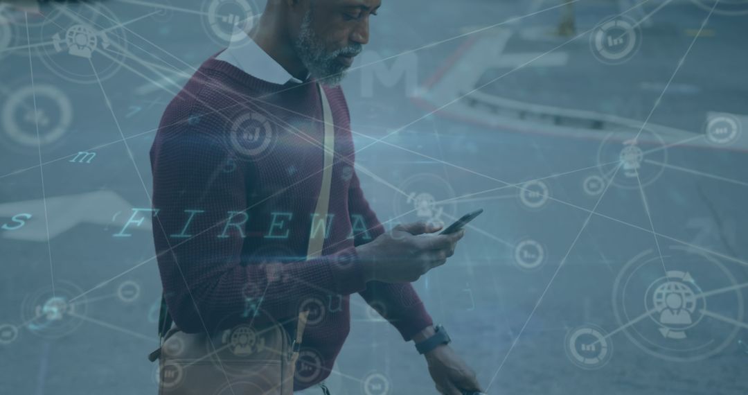 Digital Communication Concept Over Businessman