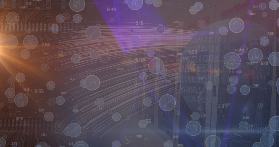 Digital technology and global networking concept