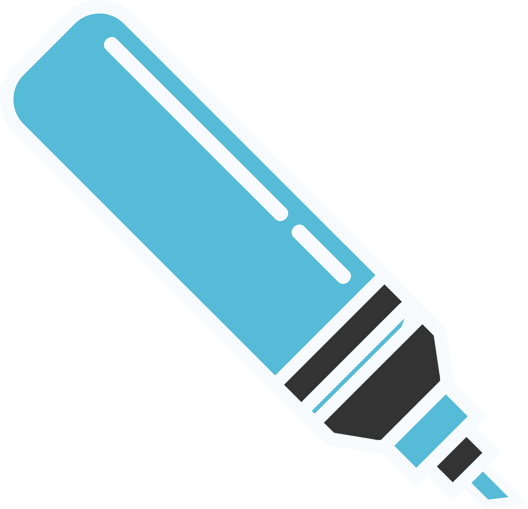 Transparent Vector Illustration of Blue Highlighter Marker