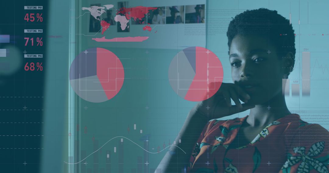 Business Analyst Reviewing Financial Data Charts Projection