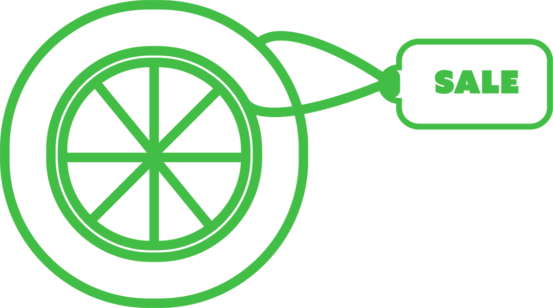 Vector Sale Tag on Wheel Illustration Transparent Background