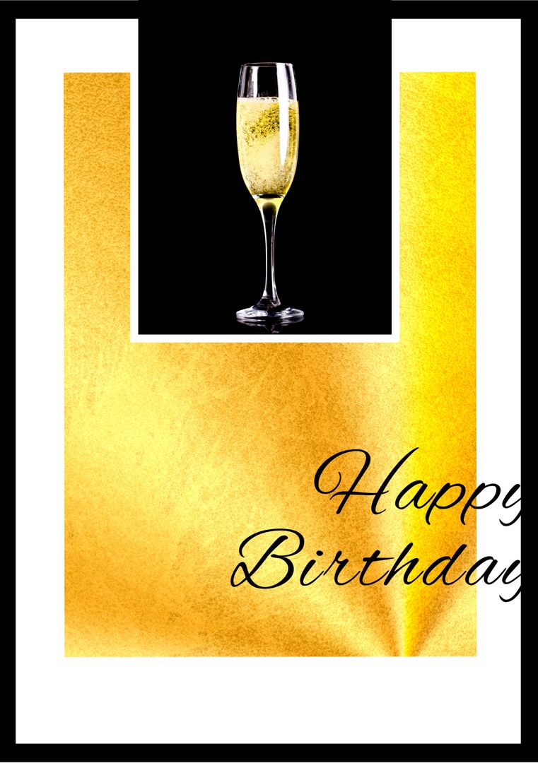 Elegant Birthday Toast Champagne Concept with Golden Background