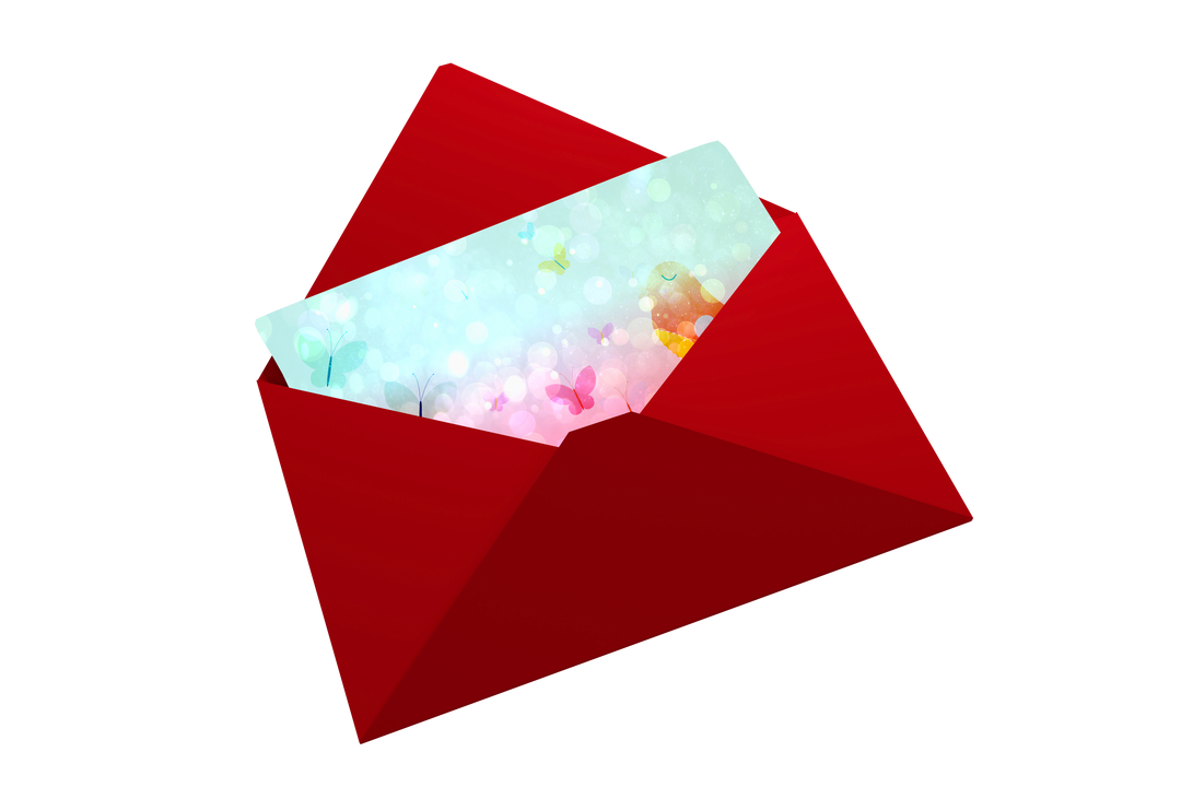 Red Envelope with Colorful Transparent Greeting Card - Download Free Stock Images Pikwizard.com