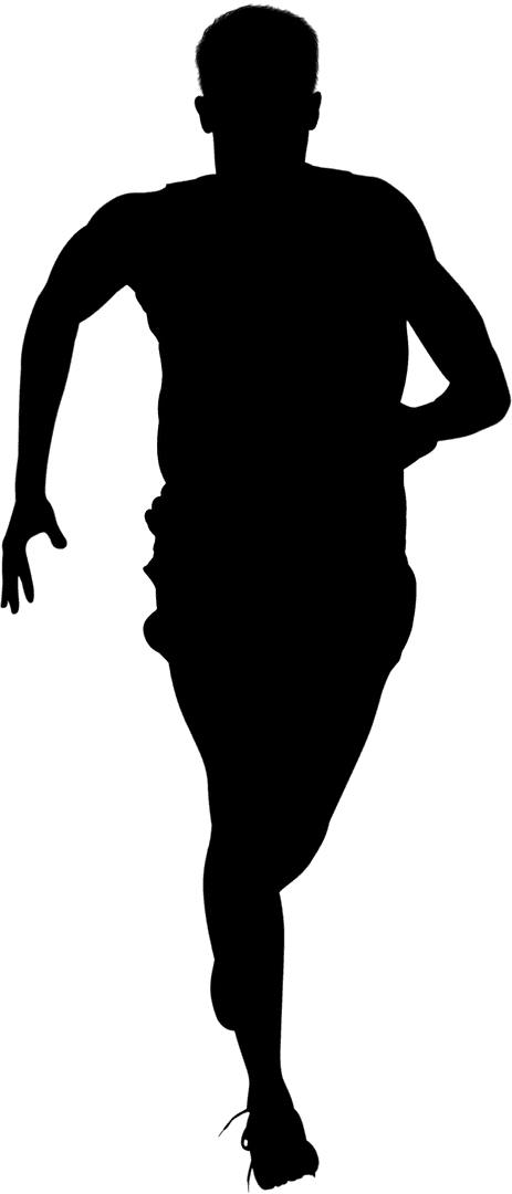 Dynamic Silhouette of Person Running on Transparent Background