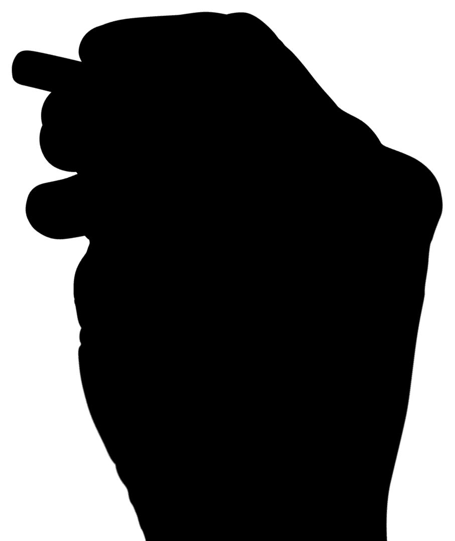 Transparent Hand Holding Pen Drawing Attention