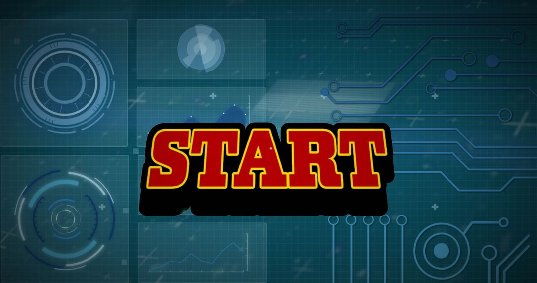 Dynamic Start Text on Data Technology Background