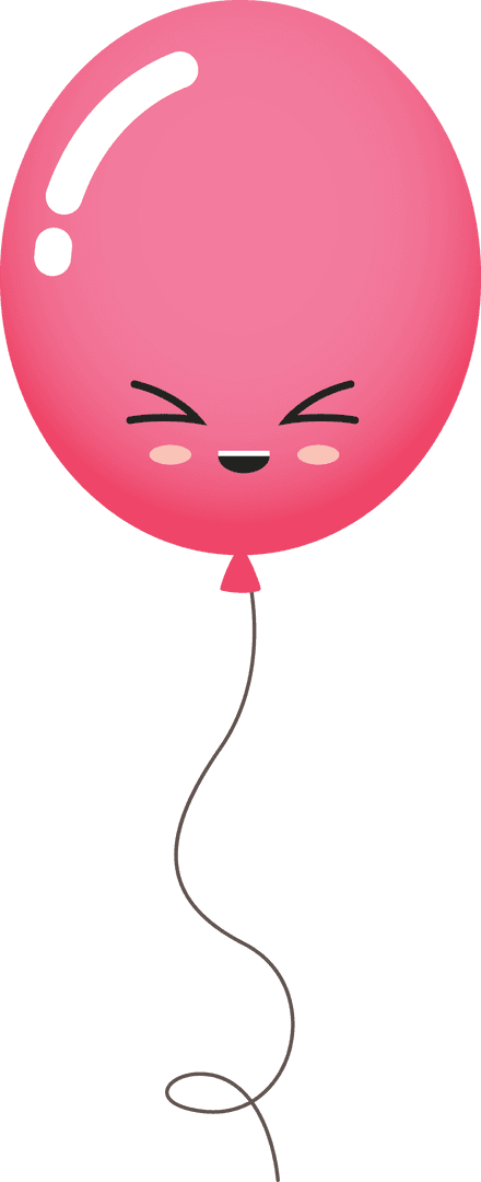 Smiling Pink Balloon with Strings on Transparent Background - Download Free Stock Images Pikwizard.com