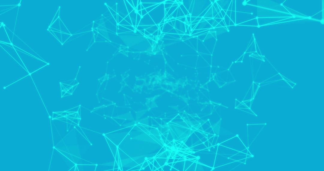 Abstract Digital Network of Connections on Blue Background