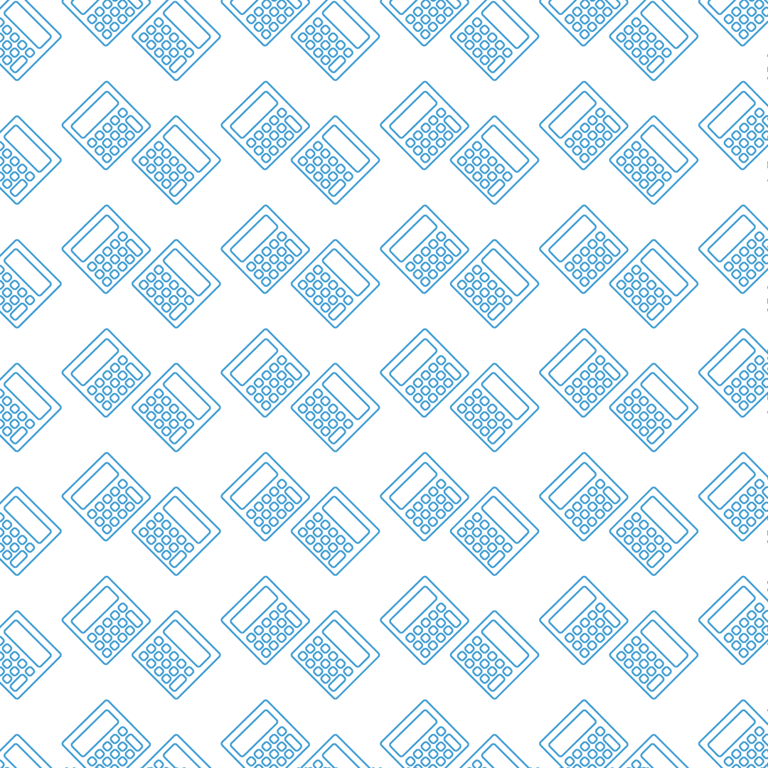 Seamless Pattern of Blue Calculator Icons on Transparent Background