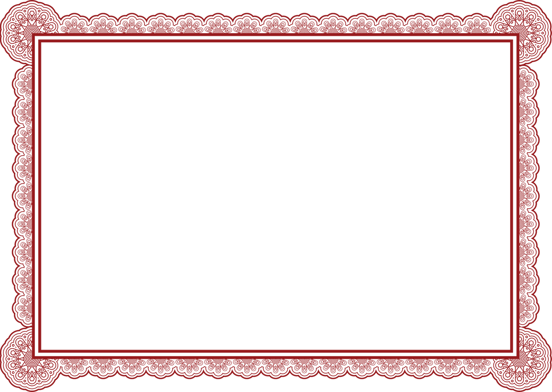 Red Decorative Frame on Transparent Background