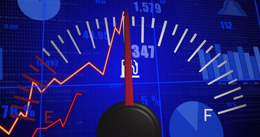 Futuristic Dashboard Display with Economic Graphs