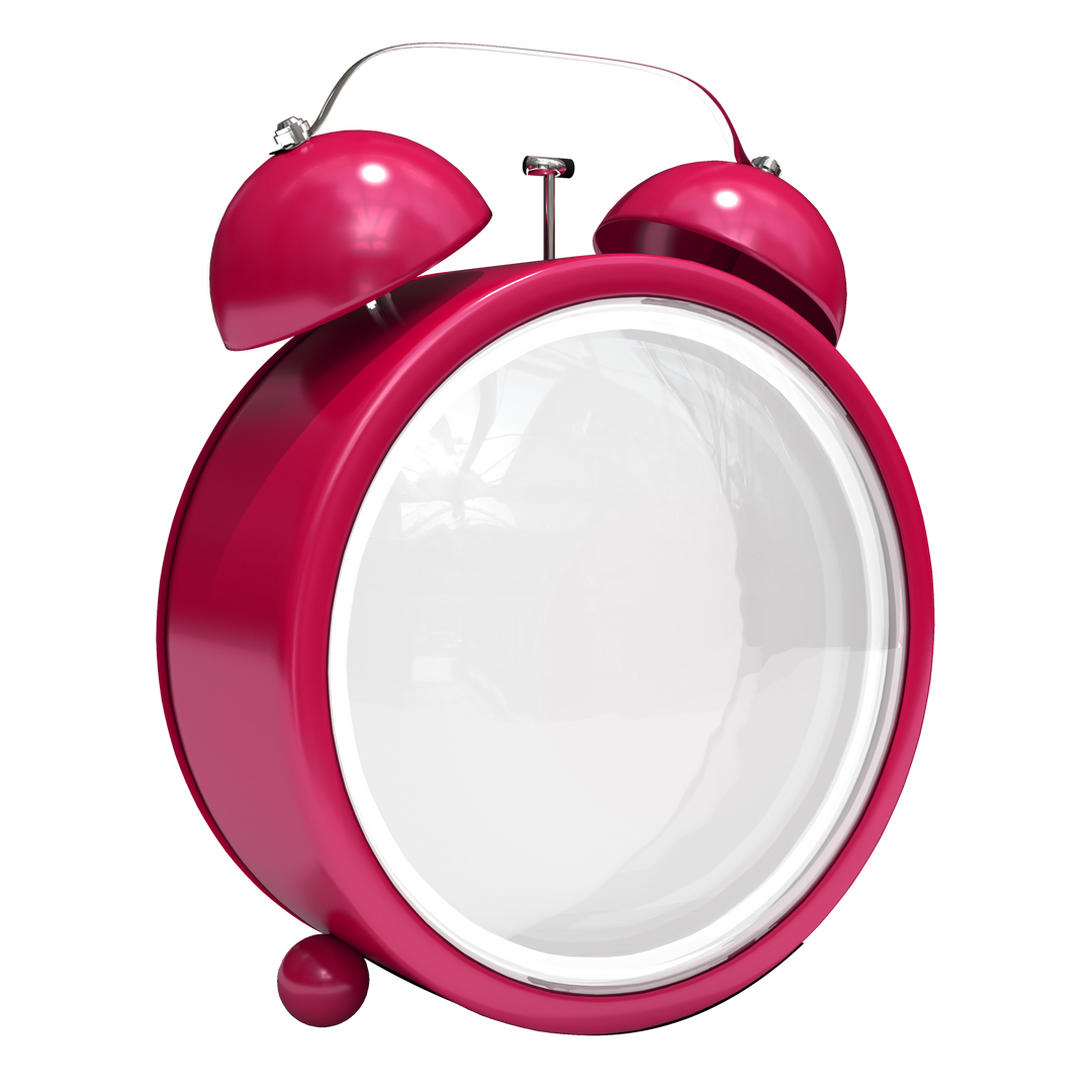 Transparent empty red twin bell alarm clock on white background - Download Free Stock Images Pikwizard.com