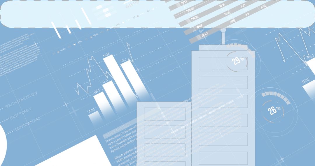 Futuristic Digital Interface with Abstract Data Visualization Elements