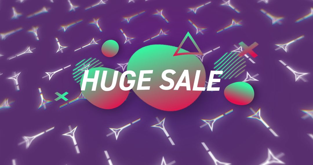 Huge Sale Creative Banner with Abstract Shapes
