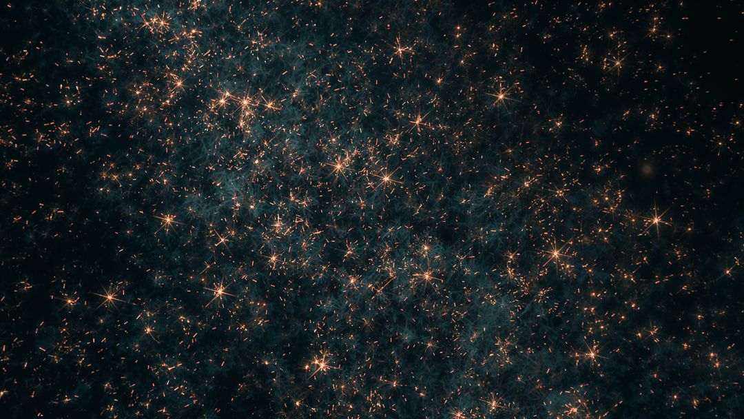 Glittering Cloud of Sparks Illuminating Night with Light Trails