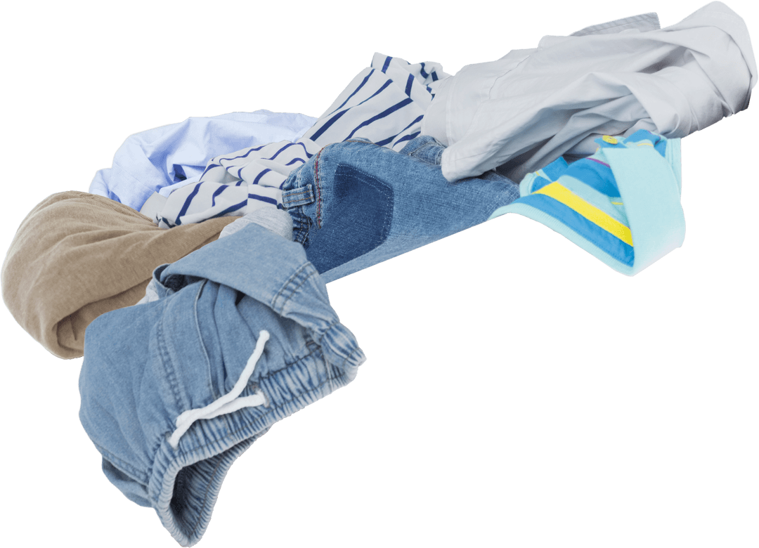 Casual Clothes Pile on Transparent Background Isolated