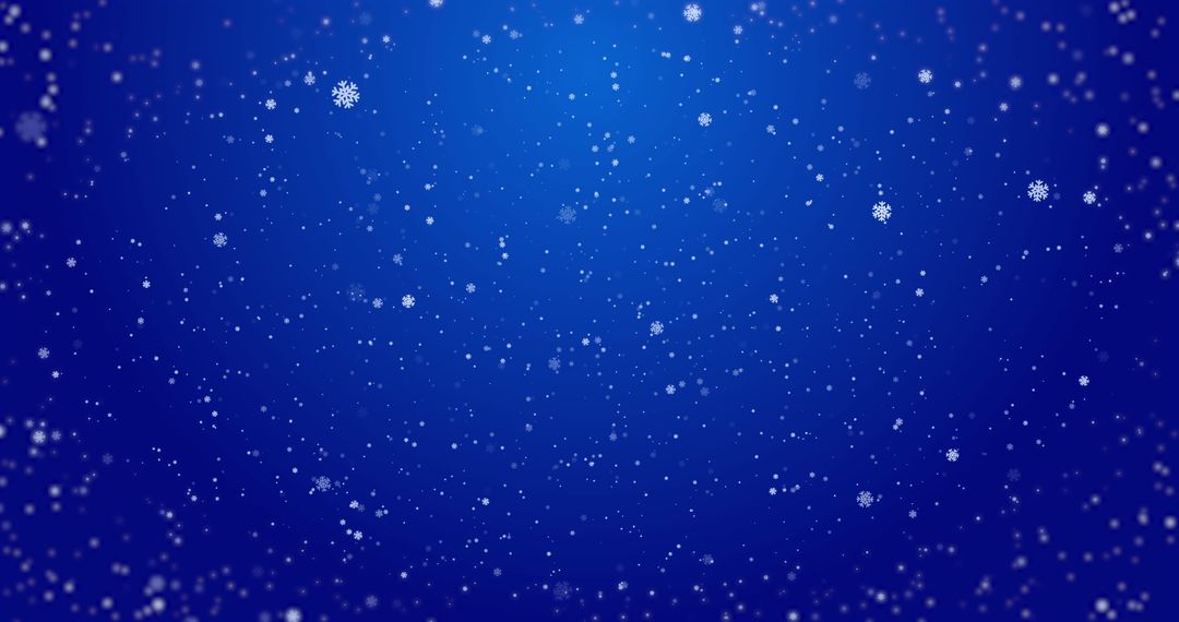 Falling Snowflakes on Blue Backdrop for Winter Theme