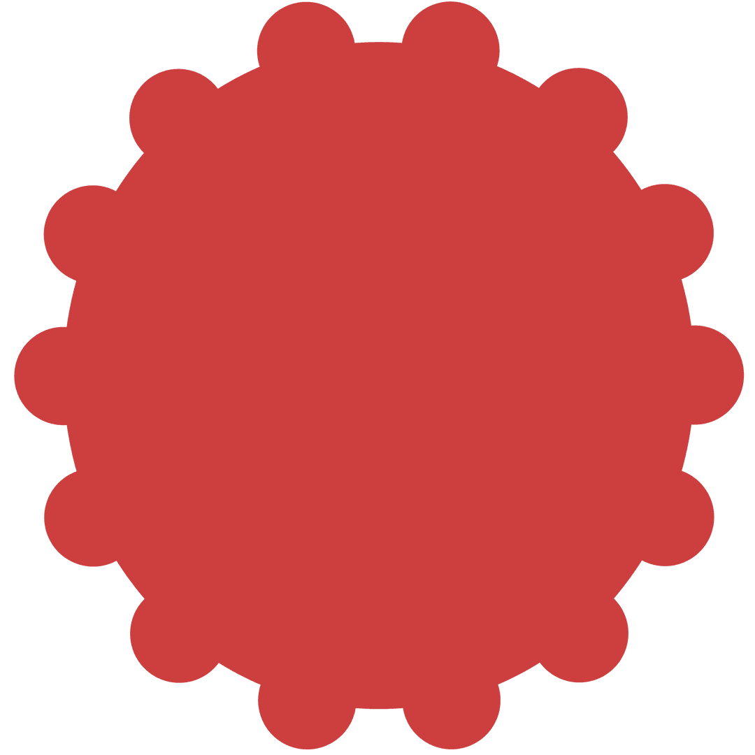 Abstract red circular design on transparent background